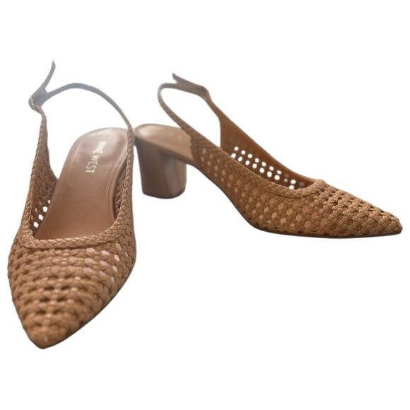 Nine West Woven Slingbacks Pumps Size 8 M Tan - Picture 1 of 9